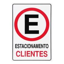 Placa De Sinalização Acesso 20x30cm Estacionamento Clientes Placa De Sinalização Acesso 20x30cm Estacionamento Clientes