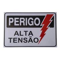 Placa De Sinalização Acesso 20x30cm Perigo Alta Tensão Placa De Sinalização Acesso 20x30cm Perigo Alta Tensão