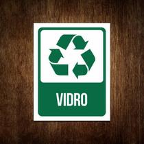 Placa De Sinalização Advertência - Lixo Vidro Placa De Sinalização Advertência - Lixo Vidro