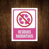 Placa De Sinalização Advertência Resíduos Radioativos 27x35