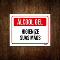 Placa De Sinalização - Álcool Gel Higienize Suas Mãos 36x46