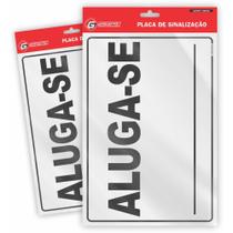 Placa de Sinalização ALUGA-SE 20X30CM Pacote com 05