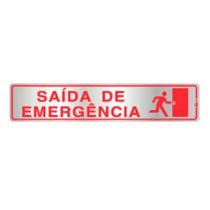 Placa de Sinalização Alumínio 05x25cm Saída Emergênc Indika