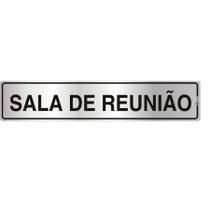 Placa de Sinalização Alumínio 05x25cm Sala de Reunião C05002 Indika