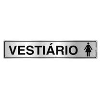 Placa De Sinalização Alumínio 05x25cm Vestiário Feminino