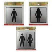 Placa de Sinalização Alumínio 12x12cm Sanitário Indika