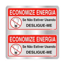 Placa de Sinalização Alumínio 16x16cm Economize Energia C16027 Indika