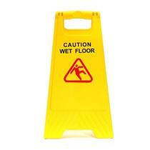 Placa de sinalização amarela "wet floor" para chão escorregadio molhado, modelo dobrável e grande