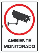 Placa de Sinalização - Ambiente Monitorado por Câmeras de Segurança Proteção e Vigilância