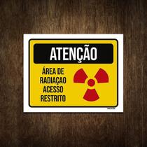 Placa De Sinalização - Área Radiação Acesso Restrito 18X23