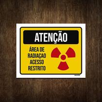 Placa De Sinalização - Área Radiação Acesso Restrito 36X46