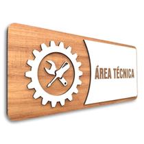 Placa De Sinalização Área Técnica - MDF 30x13cm