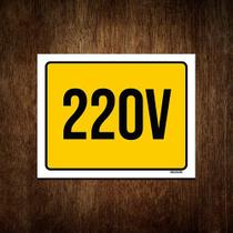 Placa De Sinalização - Atenção 220 Volts 18x23