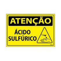Placa De Sinalização Atenção Ácido Sulfúrico 30x20 Ecom IA - SA117 F9e Placa De Sinalização Atenção Ácido Sulfúrico 30x20 Ecom IA - SA117 F9e