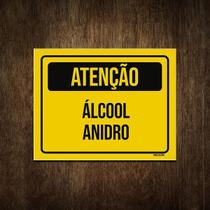 Placa De Sinalização - Atenção Álcool Anidro 27X35