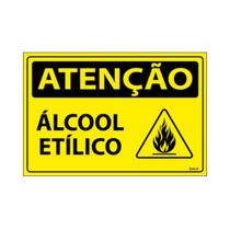 Placa De Sinalização Atenção Álcool Etílico 30x20 Ecom IA - SA71 F9e Placa De Sinalização Atenção Álcool Etílico 30x20 Ecom IA - SA71 F9e