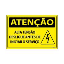 Placa De Sinalização Atenção Alta Tensão Desligue Antes De Iniciar O Serviço 30x20 Ecom IA - SA19 F9e Placa De Sinalização Atenção Alta Tensão Desligue Antes De Iniciar O Serviço 30x20 Ecom IA - SA19 F9e