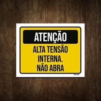 Placa De Sinalização - Atenção Alta Tensão Interna 27X35