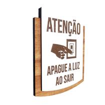 Placa De Sinalização Atenção Apague a Luz ao Sair