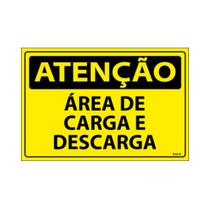 Placa De Sinalização Atenção Área De Carga E Descarga 30x20 Ecom IA - SA68 F9e