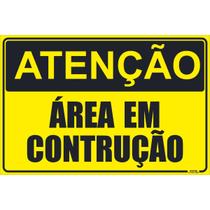 Placa de Sinalização Atenção Área em Construção