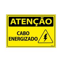 Placa De Sinalização Atenção Cabo Energizado 30x20 Ecom IA - SA52 F9e