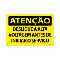 Placa De Sinalização Atenção Desligue A Alta Voltagem Antes De Iniciar O Serviço 30x20 Ecom IA - SA17 F9e Placa De Sinalização Atenção Desligue A Alta Voltagem Antes De Iniciar O Serviço 30x20 Ecom IA - SA17 F9e