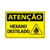Placa De Sinalização Atenção Hexano Destilado 30x20 Ecom IA - SA76 F9e