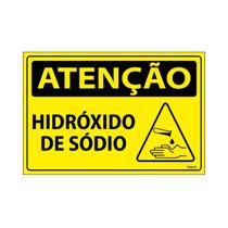 Placa De Sinalização Atenção Hidróxido De Sódio 30x20 Ecom IA - SA119 F9e