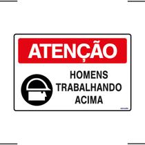 Placa De Sinalização Atenção Homens Trabalhando Acima 30x20 Ekomunike - S-226/1 F9e