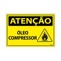 Placa De Sinalização Atenção Óleo Compressor 30x20 Ecom IA - SA91 F9e