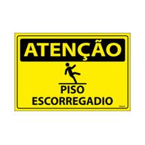 Placa De Sinalização Atenção Piso Escorregadio 30x20 Ecom IA - SA89 F9e Placa De Sinalização Atenção Piso Escorregadio 30x20 Ecom IA - SA89 F9e