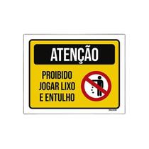 Placa De Sinalização - Atenção Proibido Jogar Lixo 36X46