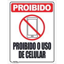 Placa de Sinalização Atenção Proibido Uso de Celular 2 Placa de Sinalização Atenção Proibido Uso de Celular 2