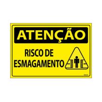 Placa De Sinalização Atenção Risco De Esmagamento 30x20 Ecom IA - SA97 F9e