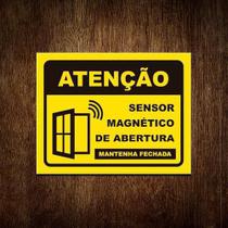 Placa De Sinalização - Atenção Sensor Magnético 27X35