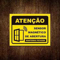 Placa De Sinalização - Atenção Sensor Magnético 36X46