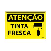 Placa De Sinalização Atenção Tinta Fresca 30x20 Ecom IA - SA93 F9e