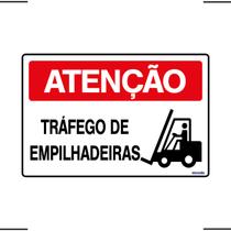 Placa De Sinalização Atenção Tráfego De Empilhadeiras 30x20 Ekomunike - S-226 F9e