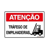 Placa De Sinalização Atenção Tráfego De Empilhadeiras 30x20 Qi Comunicação - S-226 Q1a