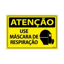 Placa De Sinalização Atenção Use Máscara De Respiração 30x20 Ecom IA - SA27 F9e