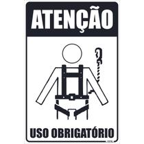 Placa de Sinalização Atenção Uso Obrigatório Cinta de Segurança