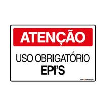 Placa De Sinalização Atenção Uso Obrigatório De Epi's 30x20 Qi Comunicação - S-227/1 Q1a