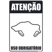 Placa de Sinalização Atenção Uso Obrigatório Protetor Auricular Plug