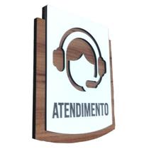 Placa de Sinalização - Atendimento MDF 15x13cm Placa de Sinalização - Atendimento MDF 15x13cm