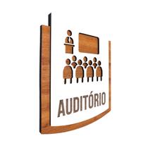 Placa De Sinalização Auditório - MDF 15x13cm
