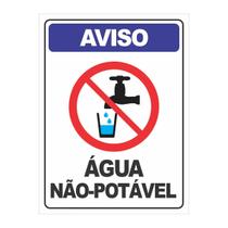Placa de Sinalização Aviso Água Não Potável Placa de Sinalização Aviso Água Não Potável