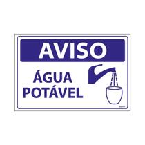 Placa De Sinalização Aviso Água Potável 30x20 Ecom IA - SV4 F9e