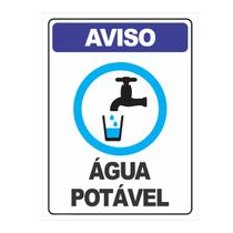 Placa de Sinalização Aviso Água Potável Placa de Sinalização Aviso Água Potável
