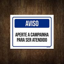 Placa De Sinalização - Aviso Aperte A Campainha 27X35